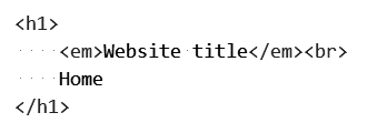 HTML code for the
	header