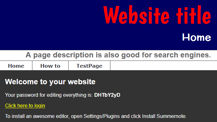 A
	sample WonderCMS site